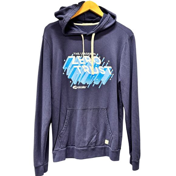 Marine Layer Hoodie Mens Medium Blue ZSCALER ZERO TRUST LOGO Pullover - Picture 1 of 8
